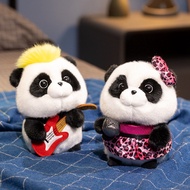 BCT Panda Plush Toy Rock Panda Doll Guitar Panda Plush Pillow Stuffed Toys for Kids Children's Day G