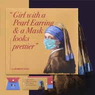 客製化禮物MASKfolio S短版口罩套 名畫系列 - Pearl Earring