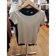 Uniqlo airism t-shirt scoop neck short sleeve seamless (no seam) / airism underwear / uniqlo underwe