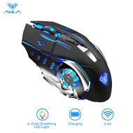 AULA SC100 800mAh Rechargeable Wireless Mouse Charging Gaming Mice 4 Color Breathing