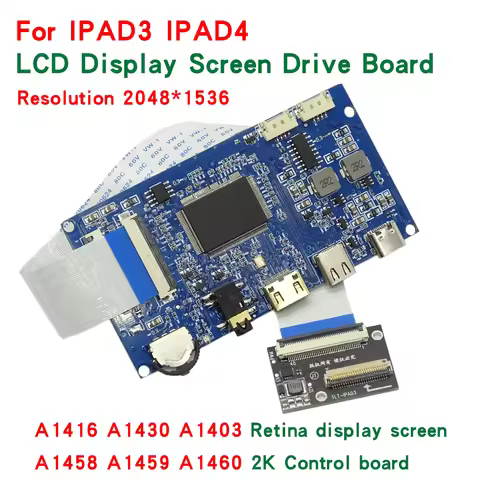 Kit For IPAD3 IPAD4 Drive Board Type-c HDMI A1416 2048x1536 LCD Display Screen A1430 A1403 Retina Di