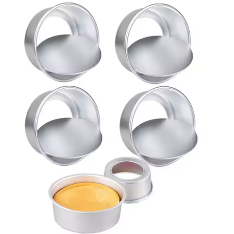 1/2/4pack Aluminum Round Cake Pan with Removable Bottom 4inch Cake Mould Mini Cake Pan Performance C
