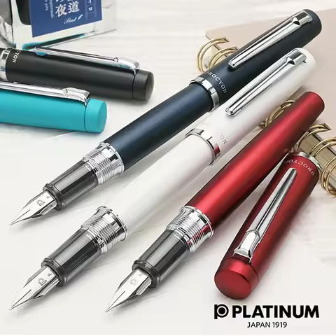 Platinum Fountain Pen Original Frosted Texture Procyon Stainless Steel Nib & Holder PNS-5000 Best Gi