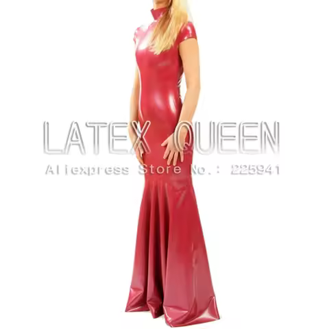 100% latex Long Latex dress