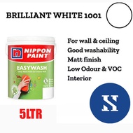 Nippon Paint Easywash Brilliant White 5 Litre 1001 / White 145 5L / Easy Wash