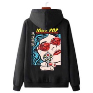 KATUN IGGY POP Hoodie Jacket Black Casual Unisex Cotton Hoodie