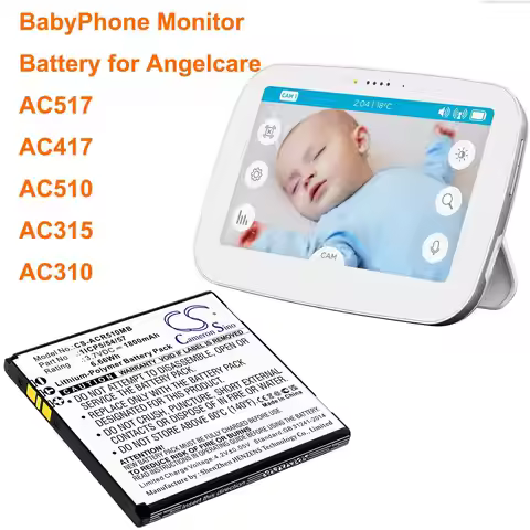 Cameron Sino 3.7V 1800mAh BabyPhone Battery 1ICP5/54/57 for Angelcare AC517, AC417, AC510, AC315, AC