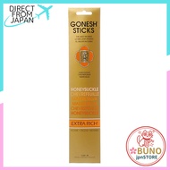 GONESH Honeysuckle Incense Sticks Floral Scent 20 Sticks Black Pack - Aromatherapy Home Fragrance