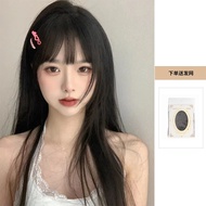 Kony Wig Female Long Hair Natural Full Hood Black Long Straight Hair Natural Air Bangs Hood Style In