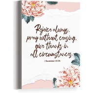 Bible Verse Wall Art Canvas,Rejoice always Pray Without Ceasing Give Thanks 1 Thessalonians 5:16-18 