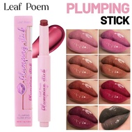 LEAF P0EM Plump Lip Press Lipstick Mirror Water Gloss Lip Plump 8 Colors Lip Glaze Plump Lipstick Li