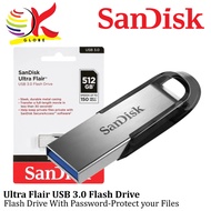 SANDISK ULTRA FLAIR CRUZER 73 CZ73 USB 3.0 FLASH DRIVE 512GB THUMBDRIVE / PENDRIVE / FLASHDRIVE - (5