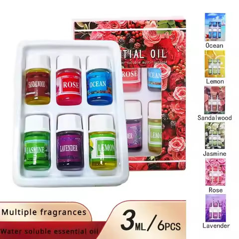 6pcs/set Essential Oils Gift Box Aroma Diffuser Air Humidifier Water-soluble Air Freshener Scents Fr