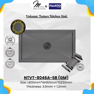 Fausto Volcanic Texture Single Bowl Kitchen Sink-NTVT-8046A-SB (GM)