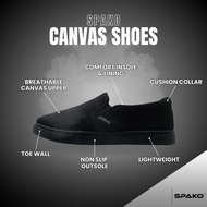 Spako Cushioned CollarCanvas Slip On Black School Shoes Size 28-35 Kasut Canvas Sekolah Hitam From Shoe Factory