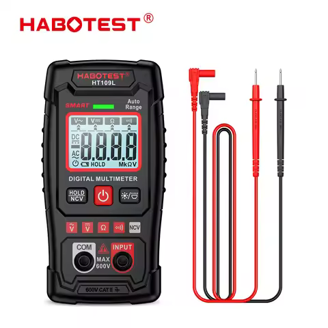 HABOTEST HT109L Digital Multimeter 4000 Counts 600V DC AC Voltage Measurement Voltmeter NCV Resistan