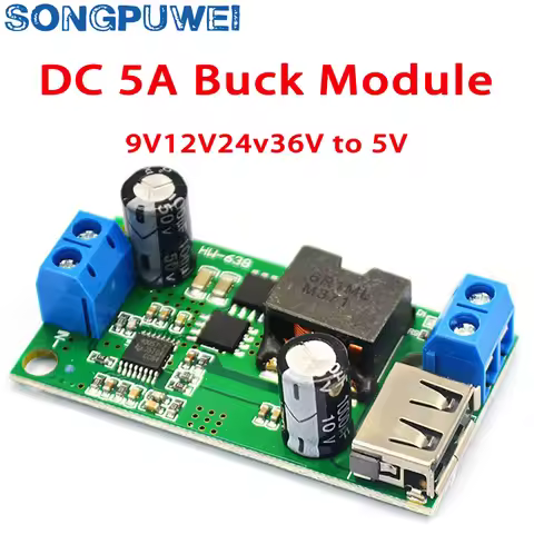 5A step-down module 9V/12V/24V/36V to 5V DCDC high-power automotive regulated power converter HW-638