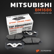 ผ้าเบรค หลัง MITSUBISHI LANCER CEDIA / LANCER EX - TOP PERFORMANCE JAPAN - BM 1686 - ผ้าเบรก มิตซูบิชิ แลนเซอร์ ซีเดีย