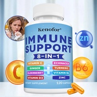 8-in-1 immune support supplement with Echinacea, Vitamin C and Zinc 50mg, Vitamin D 5000 IU, Turmeri