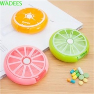 WADEES Weekly Pill Container, Sealed Covered Pills Storage Case, Cute 7-cell Moisture-proof 7 Days Mini Medicine Box Unisex