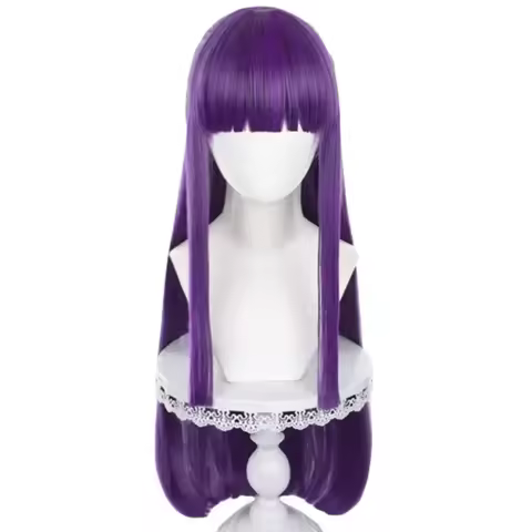 Anime Fern Cosplay Wig 80cm Purple Straight Hair Halloween Heat Resistant Synthetic Wigs