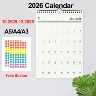 [New Homie Ready Stock] 2026-2027 Calendar-Including January to March 2027 Wall Calendar Lunar Calen