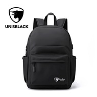 UnisBlack Nylon School Backpack , Beg Sekolah Budak Lelaki , Beg Sekolah Lelaki , Beg Sekolah Peremp
