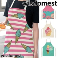 WISDOMEST Kitchen Apron Cotton Linen Waterproof Ice Cream Cooking