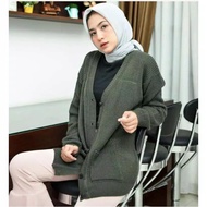 KINGWATCH \ sweater kancing depan wanita \ rajut sweater cewek korea kekinian polos murah \  sweater