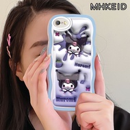 MHKEID Casing Ponsel untuk OPPO A71 A71K A52 A92 A72 4G A57 2022 A77 2022 A57s A77E A77S Case 3D Kuromi HP warna-warni Kesing bening pinggiran berombak silikon Casing lensa Softcase