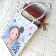 Women's Tote Bag with Zipper Wick, Printed Tote Bag, DN600 Girl