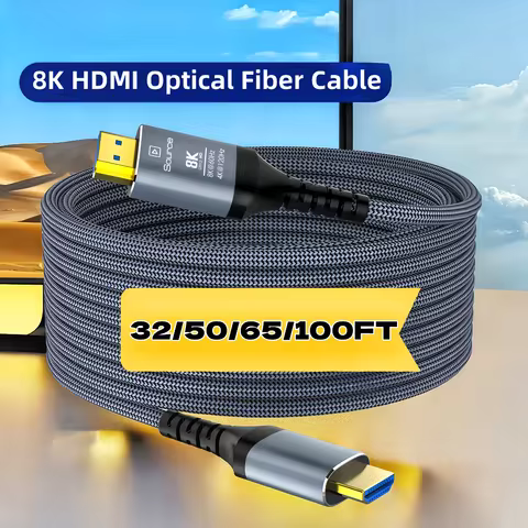 Long 10M 15M 20M 30M 8K HDMI Fiber Optic Cables，hdmi 2.1 8K60hz 4K120 144hz,48Gbps UHD Compatible fo