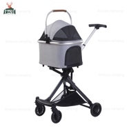 Hello baby รถเข็นสุนัขและแมวที่จับปรับความสูงได้ 4 ระดับ รับน้ำหนักได้ 10kg ด้ามจับแข็งแรง