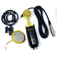 MIC BM 8000 WARNA GOLDEN Mikrofon Kondenser dengan Shock Proof Mount / Mikrofon Youtuber / Mic Vlog