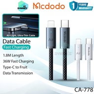 Mcdodo CA-778 Data Cable 36W Cable Fast Charging Cable Type-C Cable 1.8M Length Mcdodo CA-7781 Mcdod