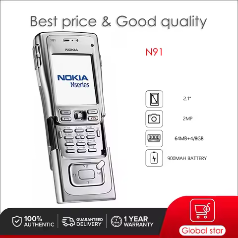 Original Unlocked N91 WIFI Bluetooth Camera FM radio Loudspeaker Mobile Phone Made in Finland Free S