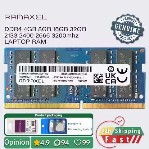 RAMAXEL DDR4 16GB 8GB 4GB 3200 2666 2400 laptop memory ram sodimm pc4 1.2v