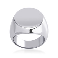 555jewelry แหวนสแตนเลส สตีล หัวแหวนเป็นรูปวงกลม สไตล์มินิมอล รุ่น MNC-R915 - แหวนสแตนเลส แหวนผู้ชาย แหวนแฟชั่น (R90)