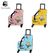 [Serenable] Ride on Suitcase Gift Portable Outdoor with Wheels Kids Luggage Ride on Luggage Carry on