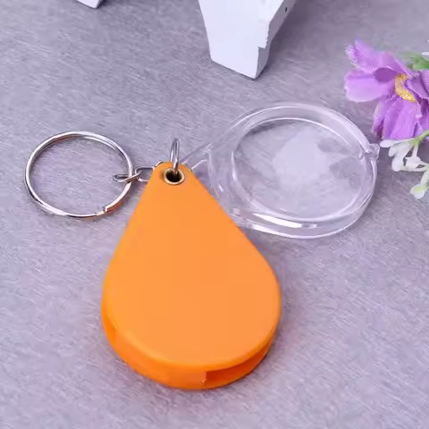 Mini Portable Magnifier Keyring Anti-Deformed Small Magnifying Glass Keychain for the Elderly Readin