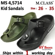 (SY Shoes) "M CLASS" Kid's Adjustable Buckle T-Strap Light Weight Sandals/Slippers Budak (MS 4714) ,