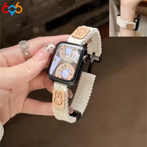New Magnetic Buckle Corduroy Suitable For Xiaomi 9 8 Version Universal Handmade Strap For Iwatch For