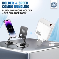 Migoz UltraPower Set – 280W Fast Charging Android Charger + Metal Phone Holder for hp tablet