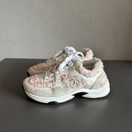 Chanel香奈兒粉色毛呢雙c熊貓運動鞋 36碼