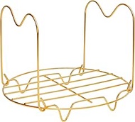 Snailhouse Steamer Rack Trivet with Handles, Stainless Steel Steamer Basket Compatible with Instant Pot Pressure Cooker Accessories for 6/8 Quart, Gold