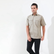 Jack Nicklaus Jax Kemeja Pria Lengan Pendek Relaxed Khaki