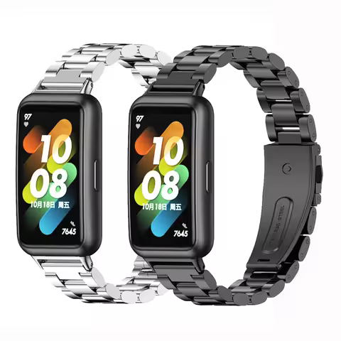 New Stainless Steel Watch Band For Huawei Band 7 Metal Wrist Bracelet Strap Loop For Huawei Band 7 N