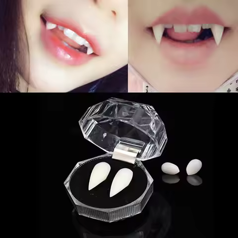 1Pair Cosplay Vampire Teeth Dentures Halloween Party Props Fangs Vampire Fangs Dentures Dress Up Acc