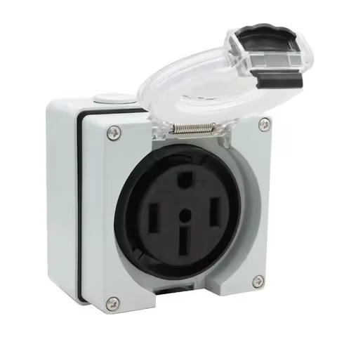50 Amp Generator RV Power Inlet Box Plastic Waterproof Switch Socket Outdoor Power Outlet Box With 1