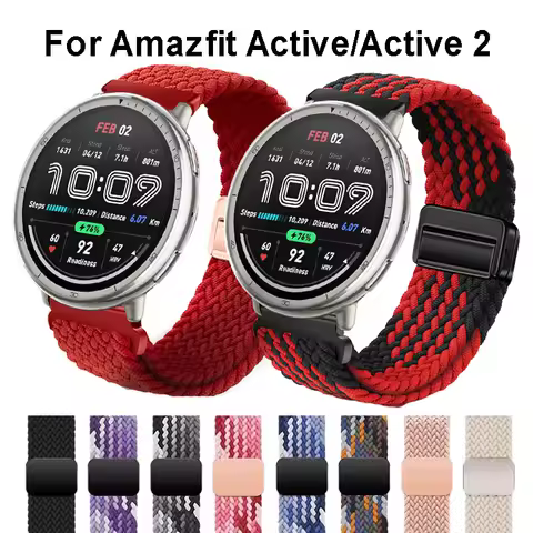 22mm 20mm Magnetic Braided Solo Loop For Amazfit Active 2 Band For Amazfit Active GTS 4 2E GTR 2 3 4